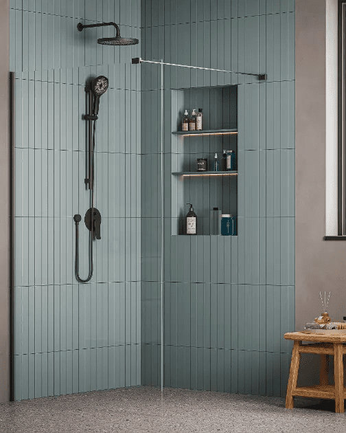 kielle 20726WI1204 - Sprchová stěna Walk-In 120x200 cm, matná černá/čiré sklo