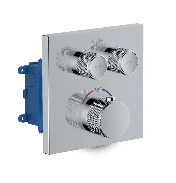 kielle 10611210 - Termostatická baterie pod omítku, včetně tělesa, pro 2 spotřebiče, chrom