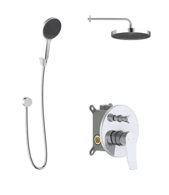 kielle 20627SP130 - Sprchový set s baterií pod omítku, pro 2 spotřebiče, s příslušenstvím EcoSpare a tělesem, chrom