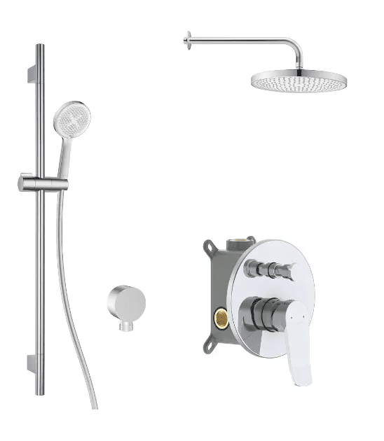 kielle 20627SP70 - Sprchový set s baterií pod omítku, pro 2 spotřebiče, s příslušenstvím EcoSpare a tělesem, chrom