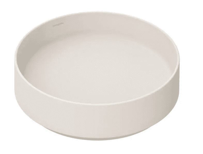 Hansgrohe 60323780 - Umyvadlo na desku, průměr 40 cm, bez přepadu, bez otvoru pro baterii, matná béžová