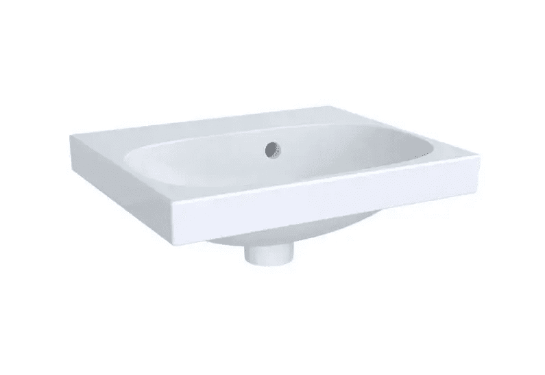 Geberit 504.636.01.1 - Umývátko 45x38 cm, s přepadem, bez otvoru pro baterii, bílá