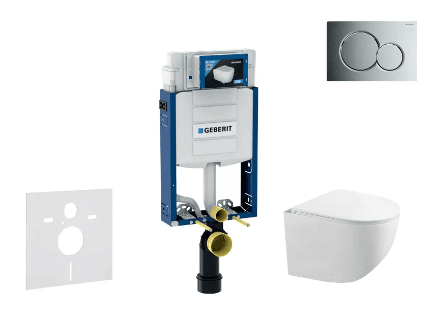 Geberit SANI15CA1118 - Set předstěnové instalace, klozetu Gaia a sedátka softclose, tlačítko Sigma01, lesklý chrom