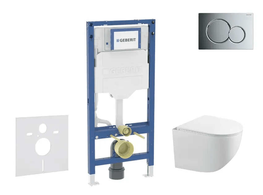 Geberit SANI11CA1126B - Set předstěnové instalace, klozetu Gaia a sedátka softclose, tlačítko Sigma01, lesklý chrom