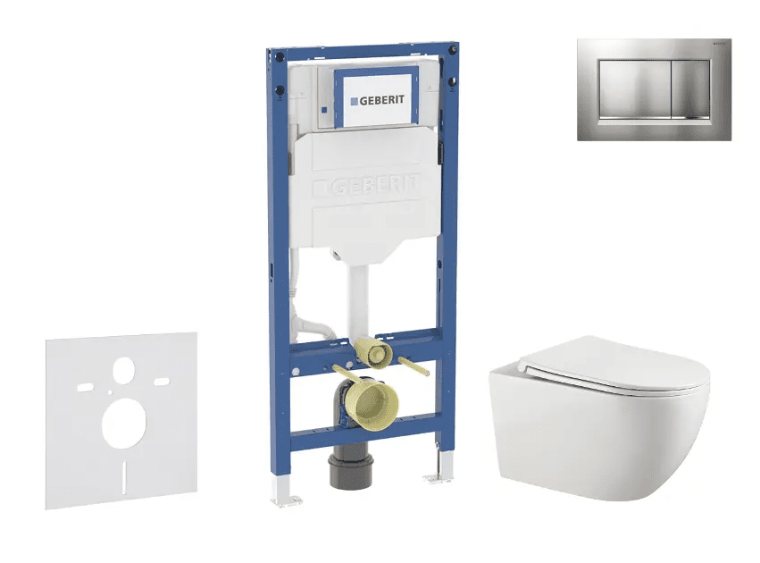 Geberit SANI11CA1134B - Set předstěnové instalace, klozetu Gaia a sedátka softclose, tlačítko Sigma20, chrom mat/chrom