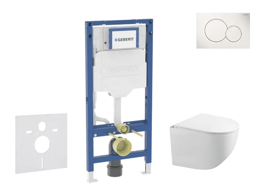 Geberit SANI11CA3117B - Set předstěnové instalace, klozetu Gaia a sedátka softclose, tlačítko Sigma01, alpská bílá