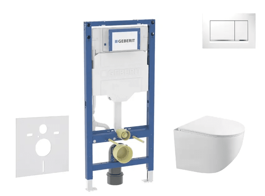 Geberit SANI11CA3119B - Set předstěnové instalace, klozetu Gaia a sedátka softclose, tlačítko Sigma20, bílá/chrom