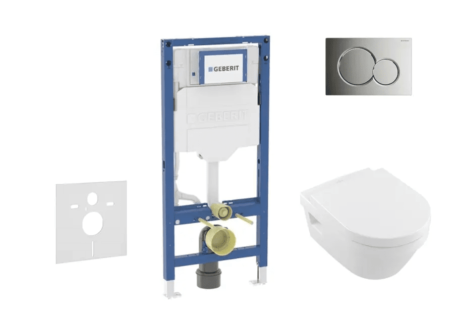 Geberit SANI11CK1101 - Set předstěnové instalace, klozetu Architectura a sedátka softclose, tlačítko Sigma01, lesklý chrom