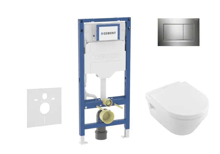 Geberit SANI11CK1105 - Set předstěnové instalace, klozetu Architectura a sedátka softclose, tlačítko Sigma20, chrom