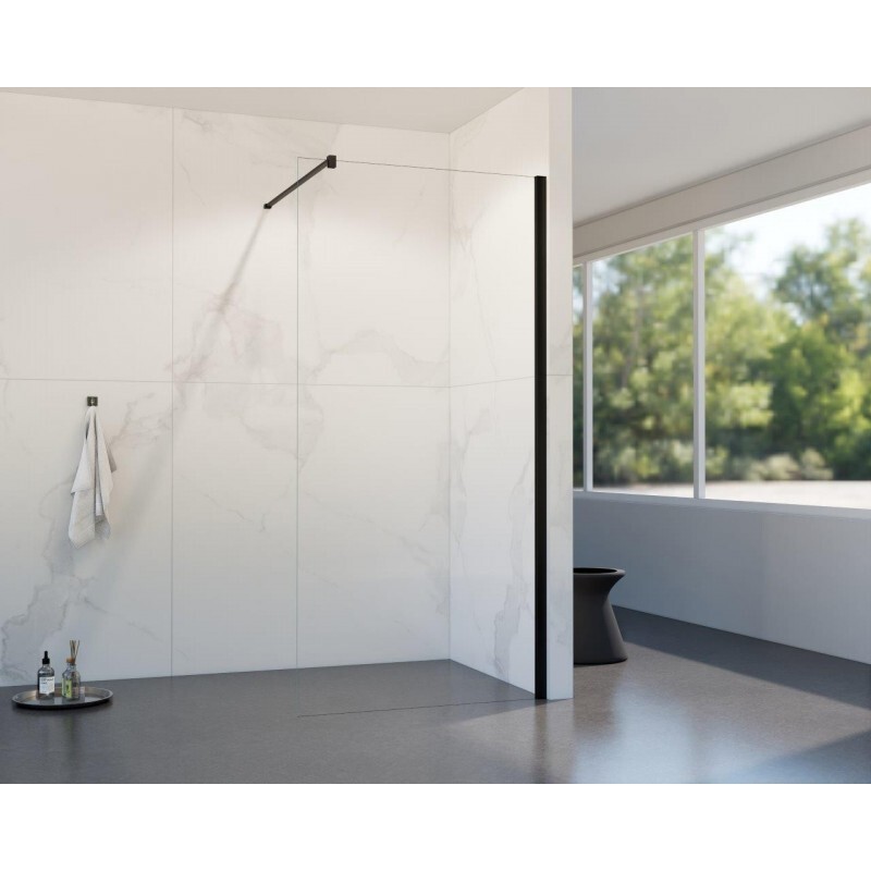 HOPA Walk-in sprchový kout LAGOS BLACK NEW 200 — Barva rámu - Černá, Rozměr A - 100, Rozměr C - 200, Výplň - Čiré bezpečnostní sklo - 8 mm
