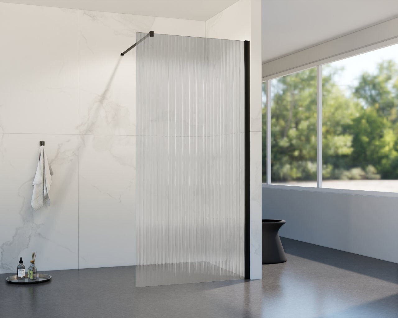 HOPA Walk-in sprchový kout LAGOS BLACK NEW 200 — Barva rámu - Černá, Rozměr A - 100, Rozměr C - 200, Výplň - Vroubkované bezpečnostní sklo - 8 mm