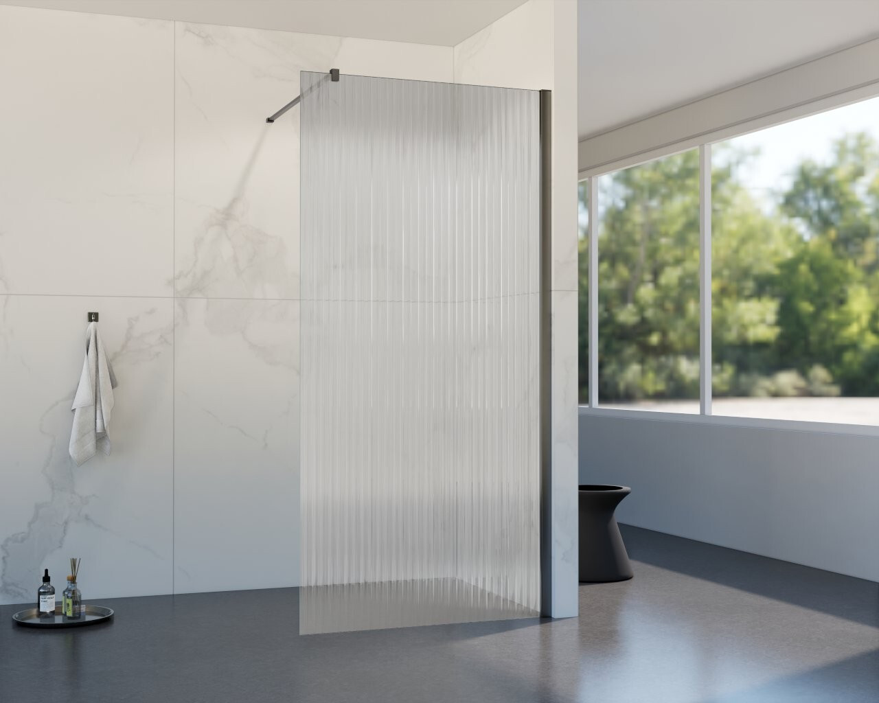 HOPA Walk-in sprchový kout LAGOS GRAFIT NEW 200 — Barva rámu - Grafit, Doplňky - bez doplňku, Rozměr A - 120, Rozměr C - 200, Výplň - Vroubkované bezpečnostní sklo - 8 mm