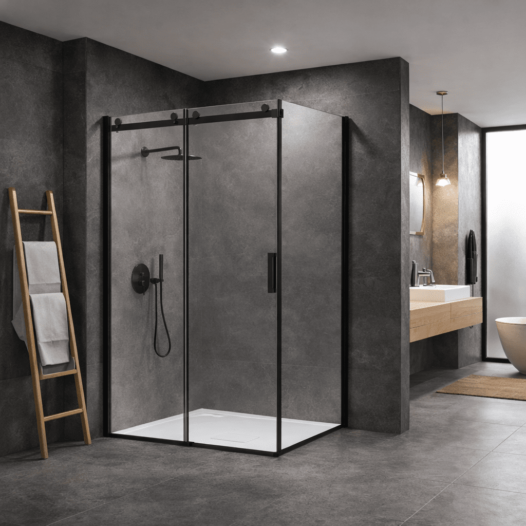 HOPA Pevná boční stěna PANEL BELVER BLACK NEW — Barva rámu - Černá, Pevná stěna - 100 cm, Směr zavírání - Univerzální Levé / Pravé, Výplň - Čiré bezpečnostní sklo - 8 mm