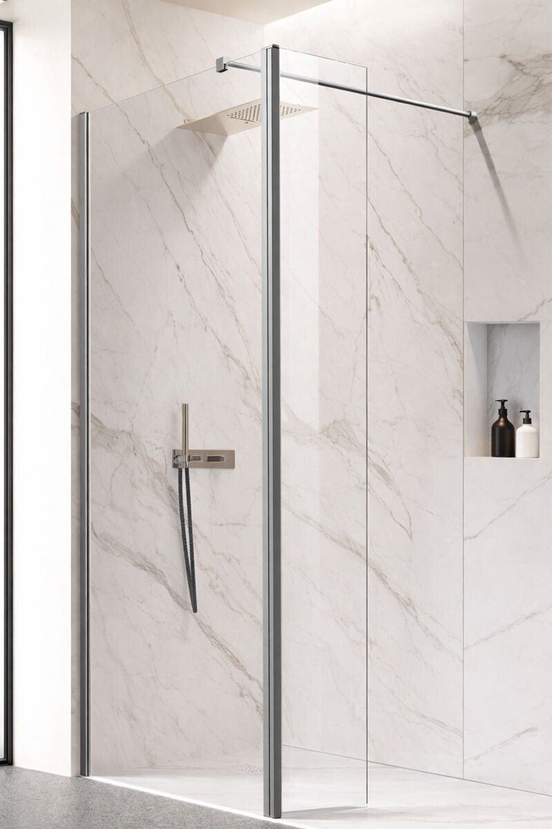 HOPA Walk-in sprchový kout LAGOS CHROM NEW 200 s otočným panelem — Barva rámu - Chrom/Leštěný hliník (ALU), Rozměr A - 120, Rozměr C - 200, Výplň - Čiré bezpečnostní sklo - 8 mm