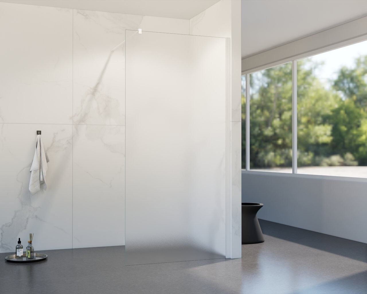 HOPA Walk-in sprchový kout LAGOS WHITE NEW 200 — Barva rámu - Bílá, Rozměr A - 110, Rozměr C - 200, Výplň - Matné bezpečnostní sklo - 8 mm