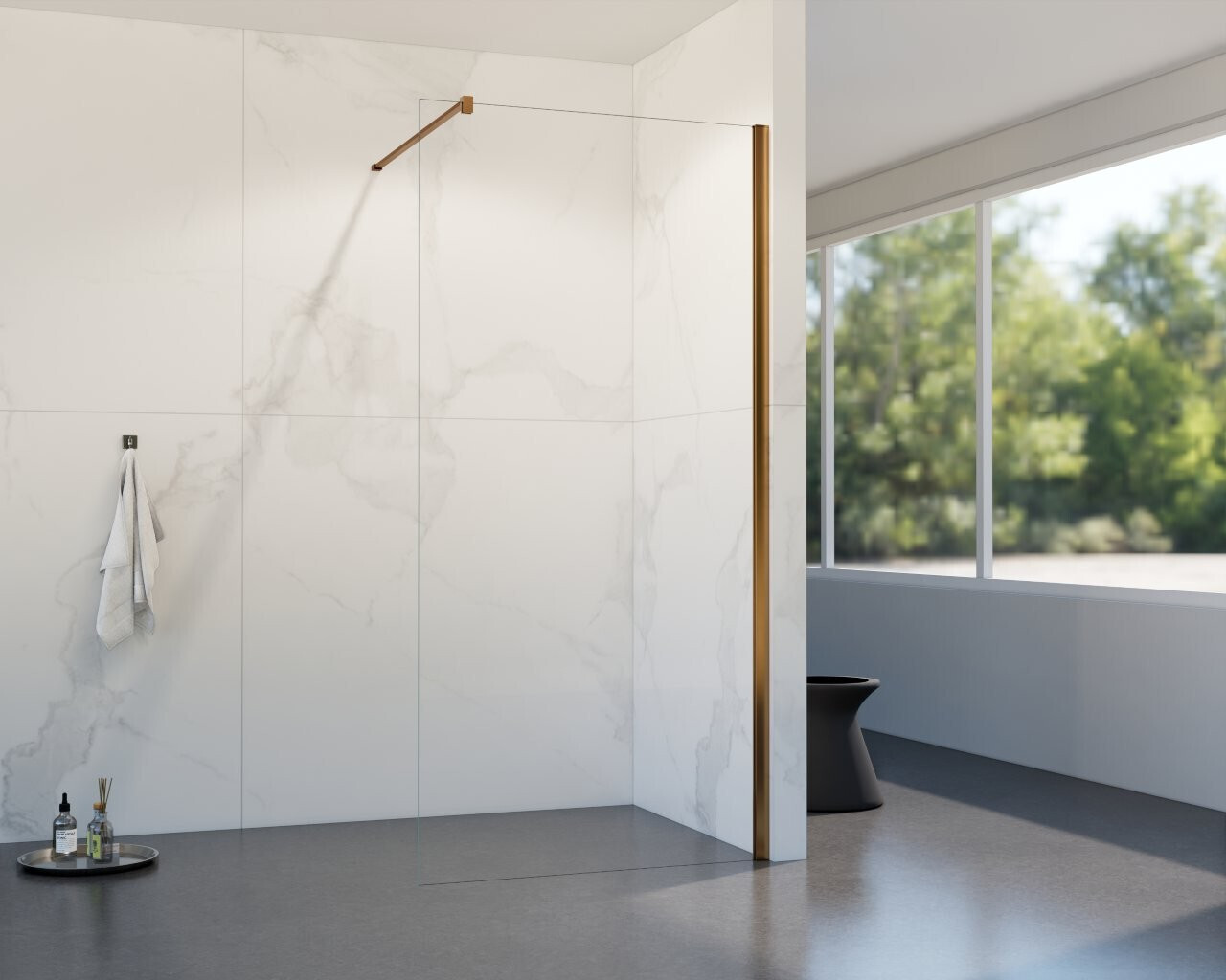 HOPA Walk-in sprchový kout LAGOS COPPER NEW 200 — Barva rámu - Měď, Rozměr A - 150, Rozměr C - 200, Výplň - Čiré bezpečnostní sklo - 8 mm