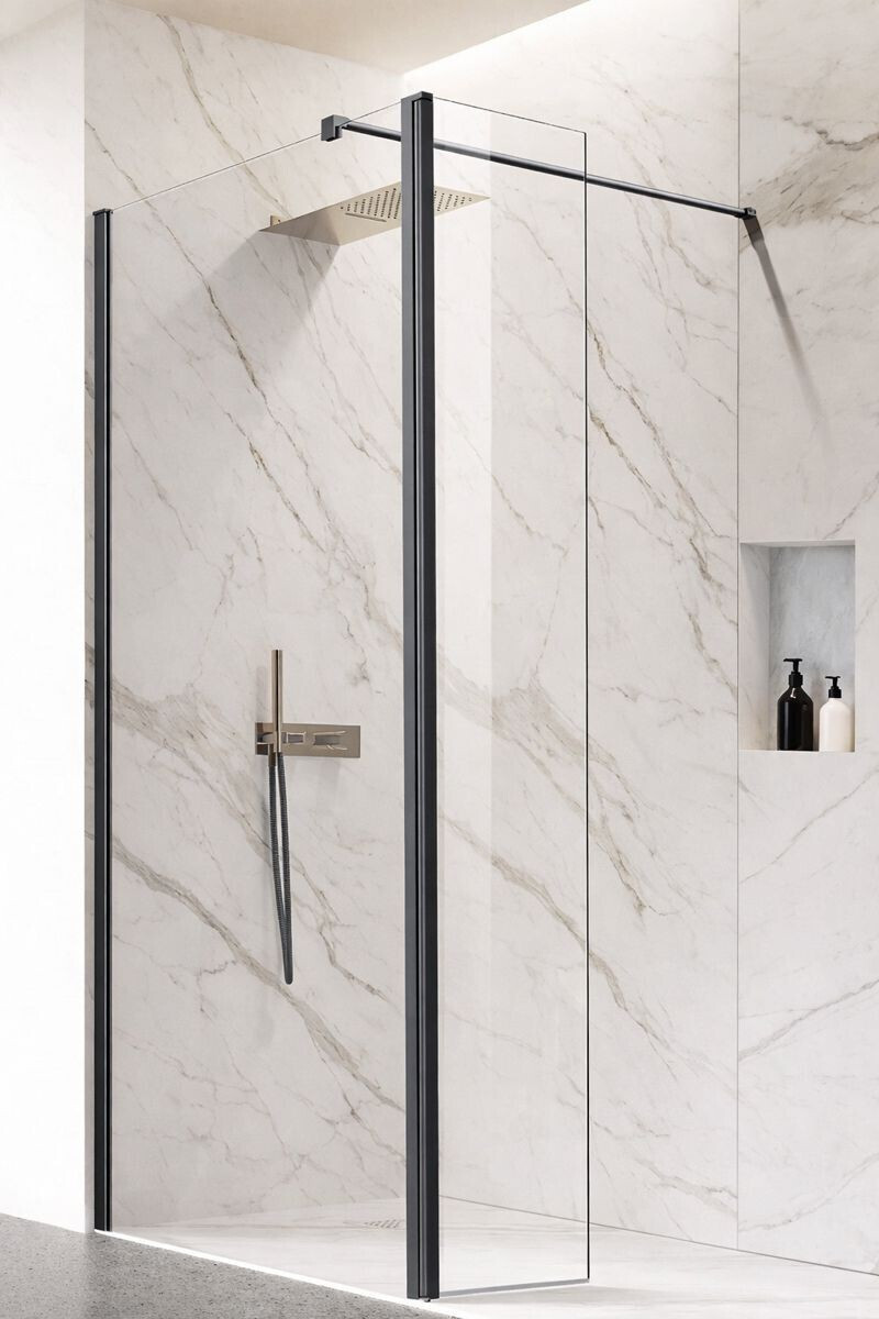 HOPA Walk-in sprchový kout LAGOS GRAFIT NEW 200 s otočným panelem — Barva rámu - Grafit, Rozměr A - 100, Rozměr C - 200, Výplň - Čiré bezpečnostní sklo - 8 mm