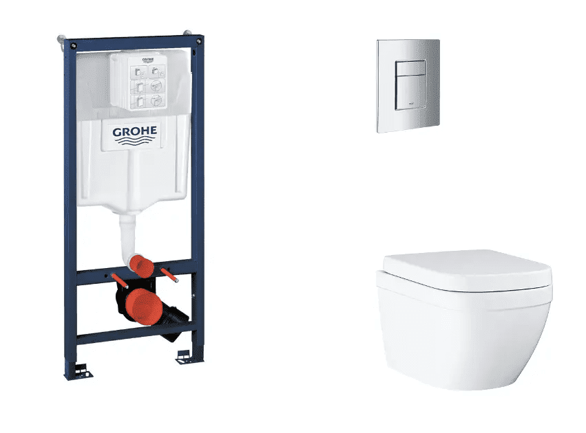 Grohe SANI11BB2116 - Set předstěnové instalace, klozetu, sedátka SoftClose a tlačítka Skate Cosmopolitan, Triple Vortex, chrom