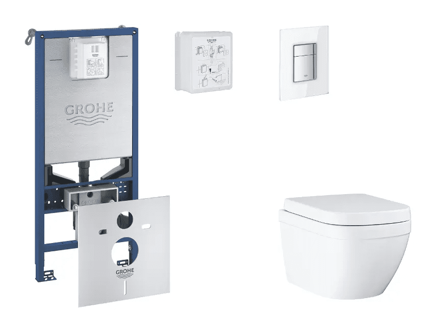 Grohe SANI11BB3107 - Set předstěnové instalace, klozetu, sedátka SoftClose a tlačítka Skate Cosmopolitan, Triple Vortex, Moon White