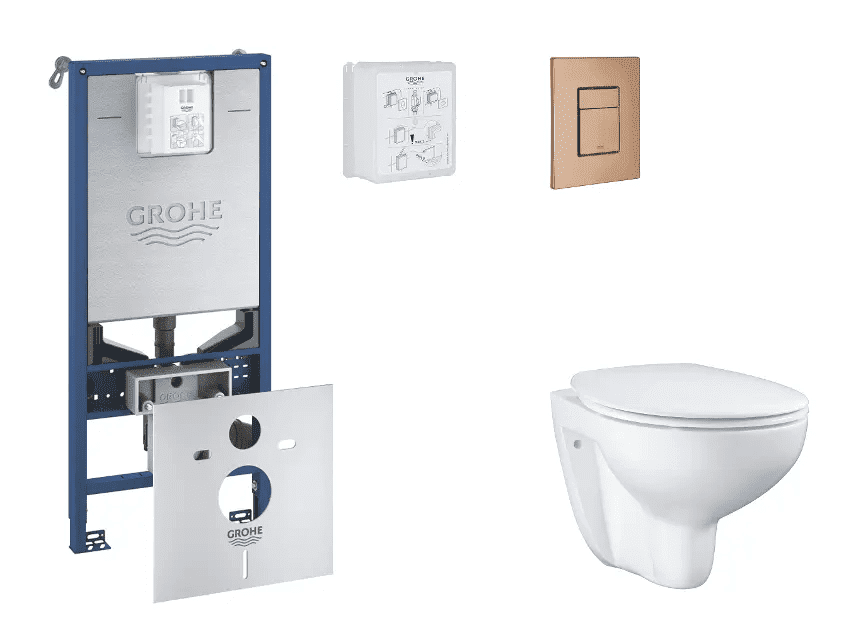 Grohe SANI11BB4103 - Set předstěnové instalace, klozetu, sedátka SoftClose a tlačítka Skate Cosmopolitan, kartáčovaný Warm Sunset