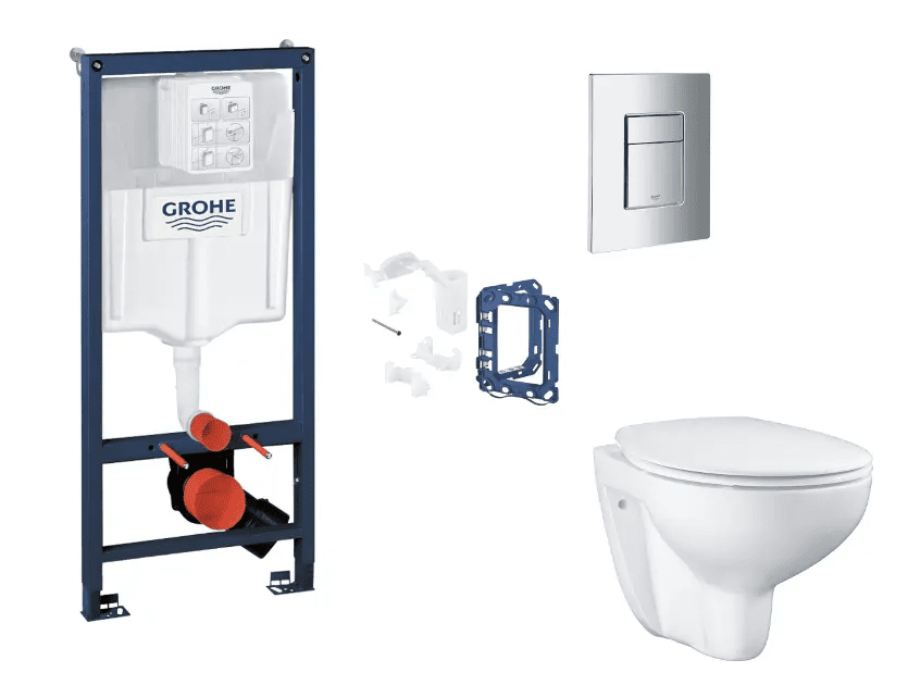 Grohe SANI11BB2133 - Set předstěnové instalace, klozetu, sedátka SoftClose, tlačítka Skate Cosmopolitan a sady pro vhazování tablet, chrom