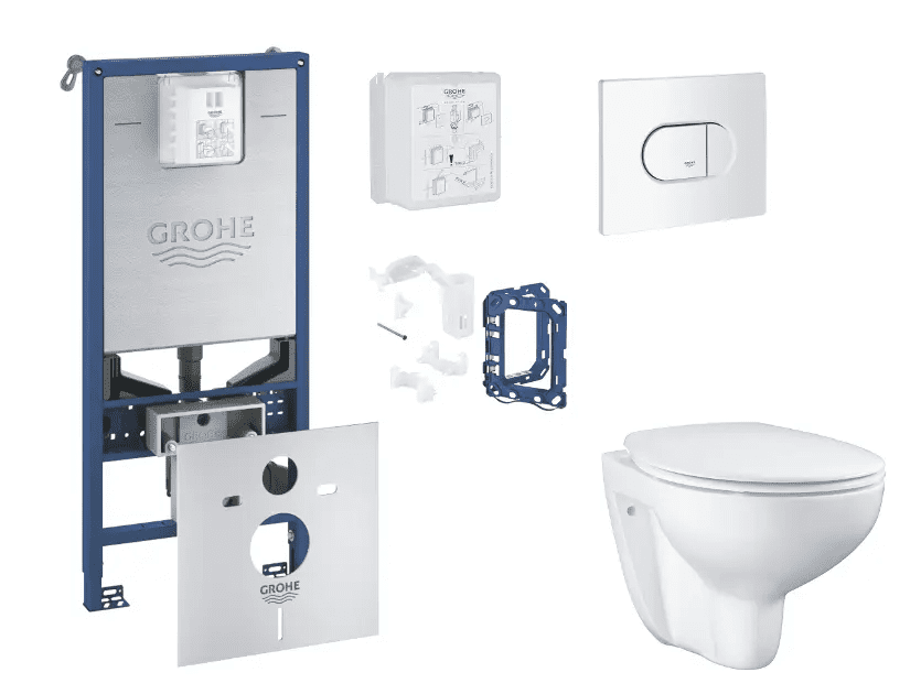 Grohe SANI11BB3135 - Set předstěnové instalace, klozetu, sedátka SoftClose a tlačítka Arena Cosmopolitan, alpská bílá