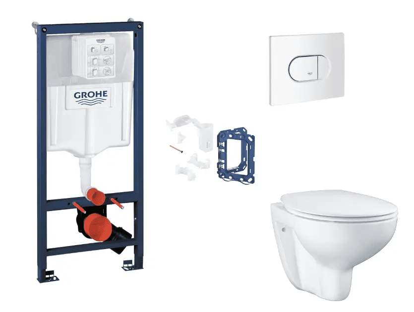 Grohe SANI11BB3147 - Set předstěnové instalace, klozetu, sedátka SoftClose, tlačítka Arena Cosmopolitan a sady pro vhazování tablet, alpská bílá