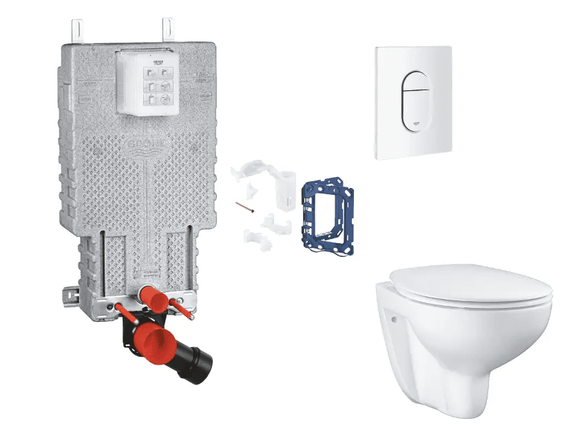 Grohe SANI15BB3118 - Set předstěnové instalace, klozetu, sedátka SoftClose, tlačítka Arena Cosmopolitan a sady pro vhazování tablet, alpská bílá