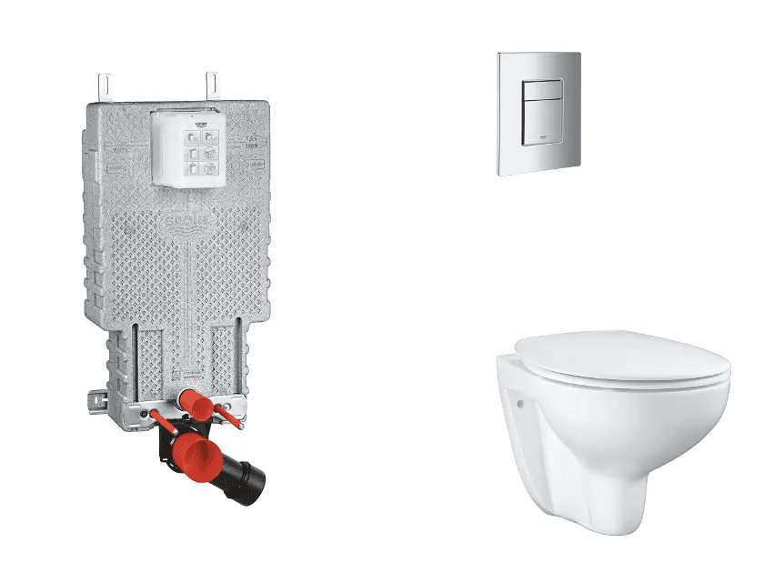 Grohe SANI15BB2101 - Set předstěnové instalace, klozetu, sedátka SoftClose a tlačítka Skate Cosmopolitan, chrom