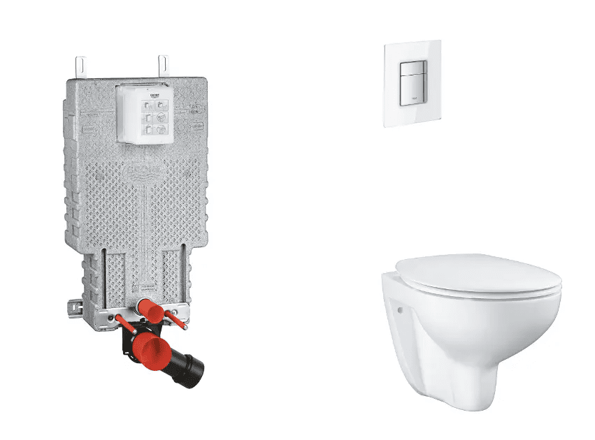 Grohe SANI15BB3103 - Set předstěnové instalace, klozetu, sedátka SoftClose a tlačítka Skate Cosmopolitan, Moon White