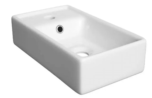 kielle 30602400 - Umývátko 40x22 cm, s přepadem, s otvorem pro baterii, bílá