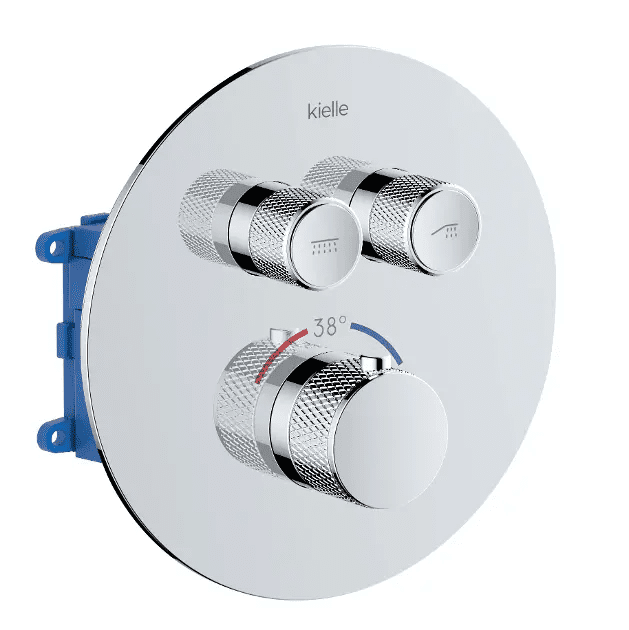 kielle 10602200 - Termostatická baterie pod omítku, včetně tělesa, pro 2 spotřebiče, chrom