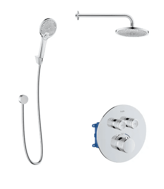 kielle 20602SPT100 - Termostatická baterie pod omítku, pro 2 spotřebiče, s příslušenstvím EcoSpare a tělesem, chrom