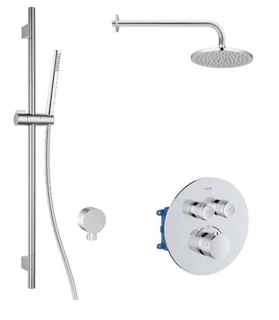 kielle 20602SPT40 - Termostatická baterie pod omítku, pro 2 spotřebiče, s příslušenstvím EcoSpare a tělesem, chrom