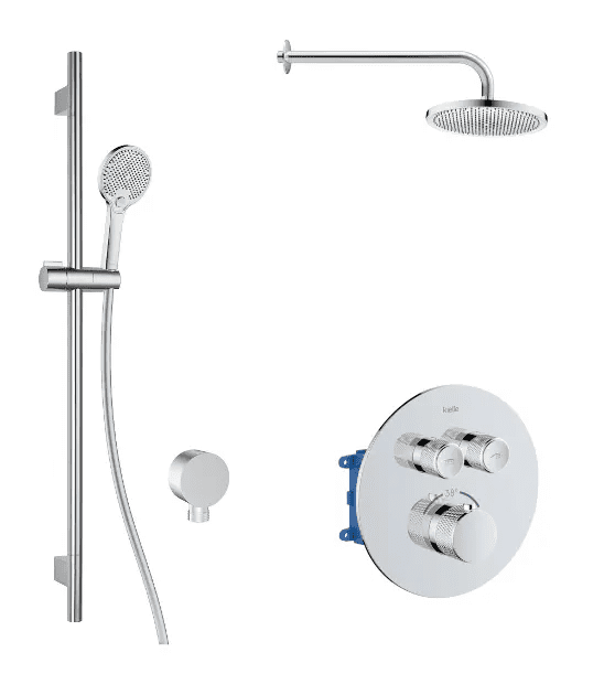 kielle 20602SPT60 - Termostatická baterie pod omítku, pro 2 spotřebiče, s příslušenstvím EcoSpare a tělesem, chrom