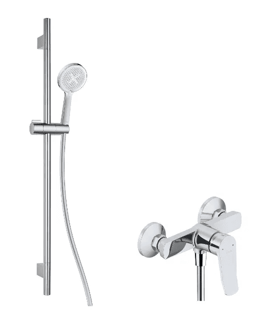 kielle 20627SN10 - Sprchový set s baterií, tyčí, hadicí a sprchovou hlavicí EcoSpare, chrom
