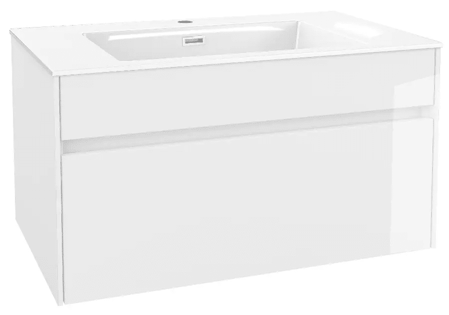kielle 50027S800 - Skříňka s umyvadlem 80 cm, lesklá bílá