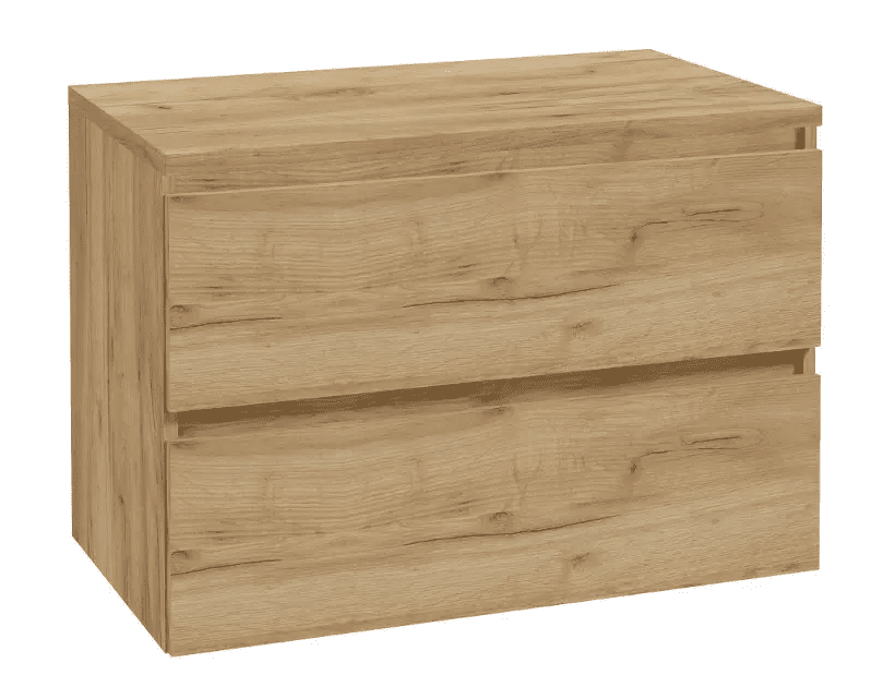 kielle 50027S811 - Skříňka včetně desky pod umyvadlo 80x55x46 cm, zlatý dub