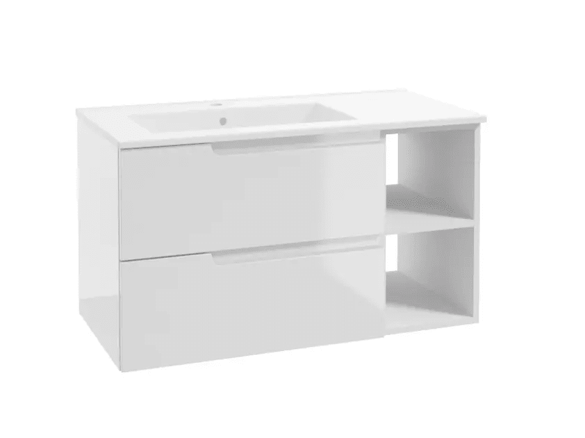 kielle 50002S90L0 - Skříňka s umyvadlem 90 cm, levá varianta, lesklá bílá