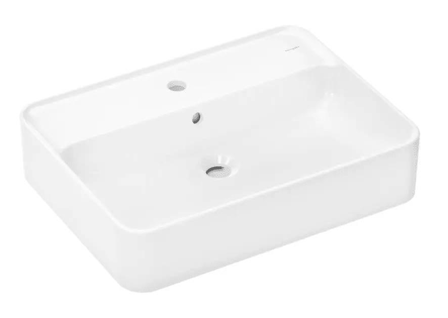 Hansgrohe 60172450 - Umyvadlo na desku, 60x45 cm, s přepadem, otvor pro baterii, bílá