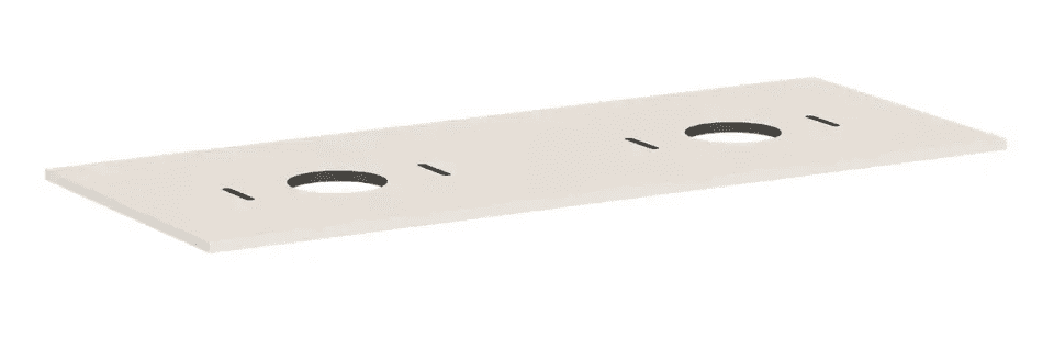 Hansgrohe 54280780 - Deska pod umyvadlo, 138x55 cm, 2 výřezy, matná béžová