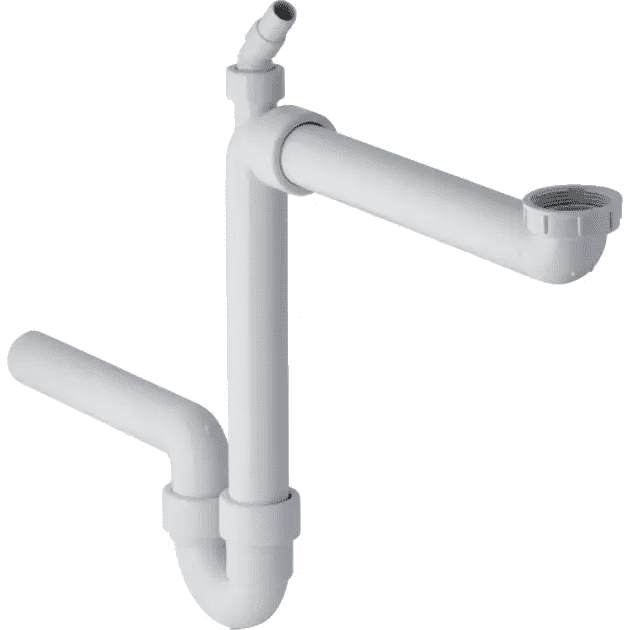 Geberit 152.885.11.1 - Trubková zápachová uzávěrka pro dřez, prostorově úsporná, vývod vodorovný, d 40 mm
