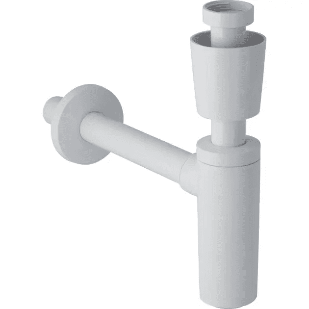 Geberit 151.034.11.1 - Zápachová uzávěrka s dělící stěnou pro umyvadlo, vývod vodorovný, d 32 mm, G 1 1/4, alpská bílá