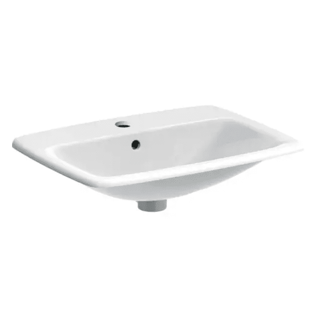 Geberit 500.307.01.7 - Umyvadlo 60x45 cm, s přepadem, otvor pro baterii, bílá