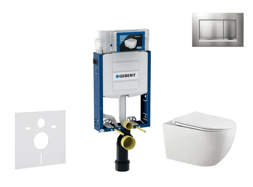 Geberit SANI15CA1124 - Set předstěnové instalace, klozetu Gaia a sedátka softclose, tlačítko Sigma20, chrom mat/chrom