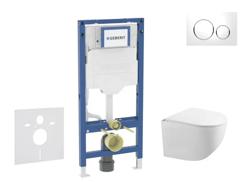 Geberit SANI11CA3118B - Set předstěnové instalace, klozetu Gaia a sedátka softclose, tlačítko Sigma20, bílá/chrom