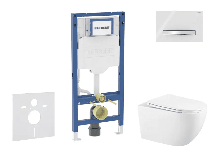 Geberit SANI11CA3141B - Set předstěnové instalace, klozetu Gaia a sedátka softclose, tlačítko Sigma50, chrom/alpská bílá