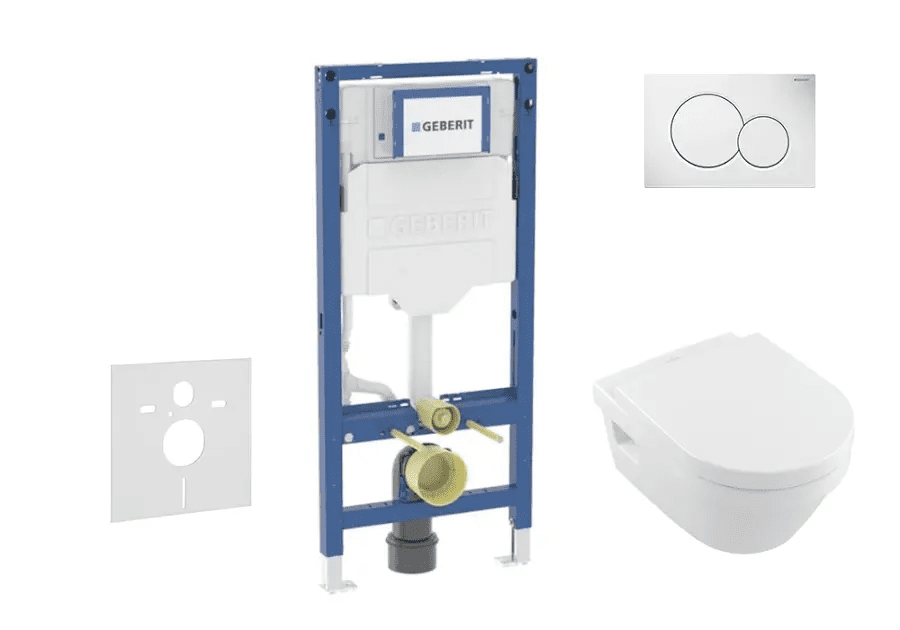 Geberit SANI11CK3100 - Set předstěnové instalace, klozetu Architectura a sedátka softclose, tlačítko Sigma01, alpská bílá