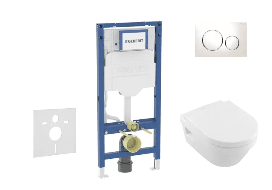 Geberit SANI11CK3103 - Set předstěnové instalace, klozetu Architectura a sedátka softclose, tlačítko Sigma20, bílá/chrom
