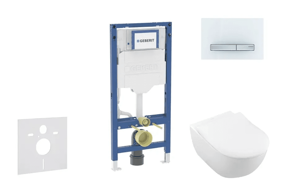 Geberit SANI11CK3115 - Set předstěnové instalace, klozetu Subway 2.0 a sedátka softclose, tlačítko Sigma50, alpská bílá